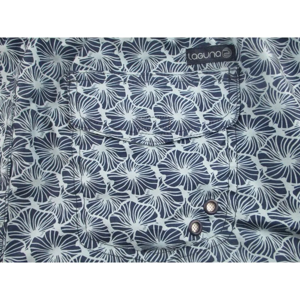 Laguna Swim Trunks Mens Large Blue Hibiscus‎ Floral All Over Print Beach Shorts